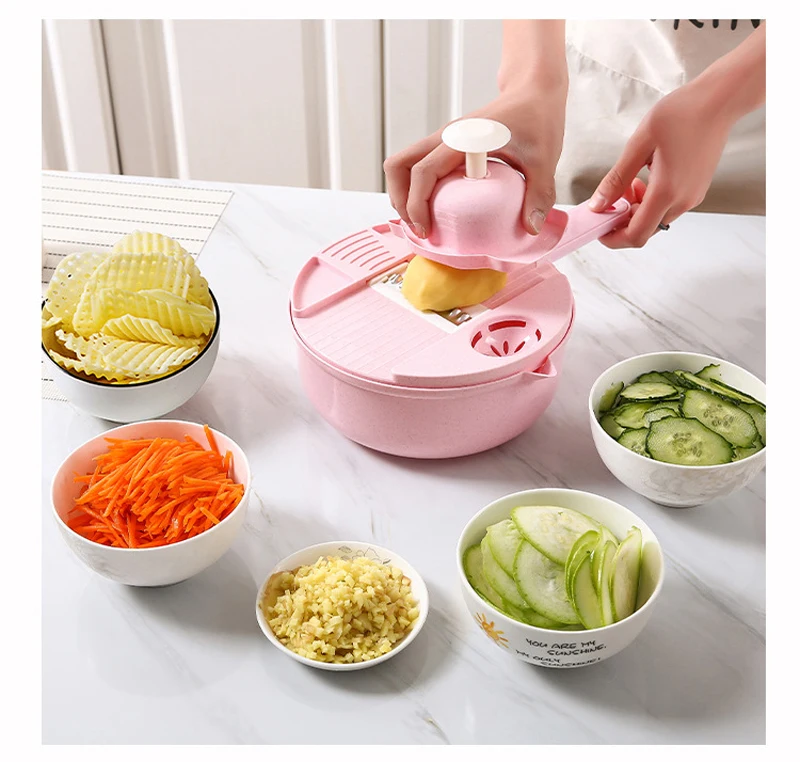 Multifunctional Manual Taro Potato and Carrot Chopper 12-piece Set Kitchen Household Products Peeling Chopping Machine 2021 | Дом и сад