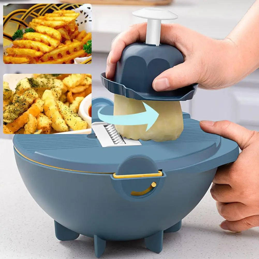 Кухонная овощерезка, овощерезка, картофелечистка, терка для моркови, лука, дренажная корзина, овощерезка 9 в 1, кухонные аксессуары