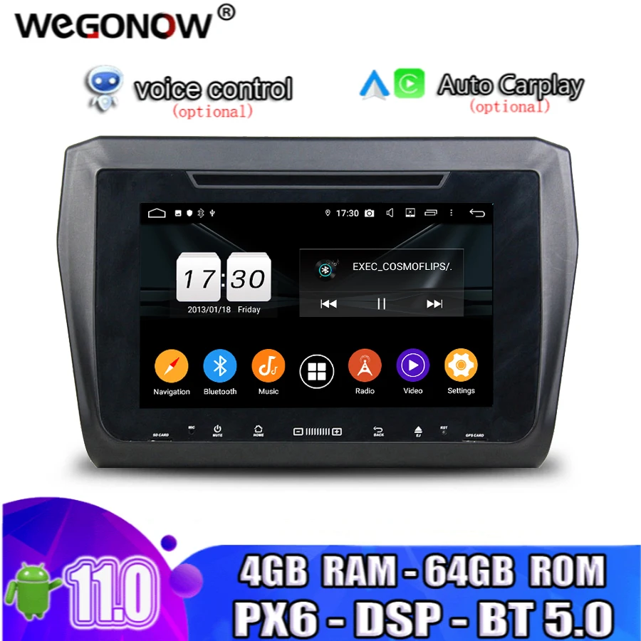 DSP IPS Android 11 0 Восьмиядерный 4 Гб ОЗУ 64 ГБ для SUZUKI SWIFT 2017 автомобильный DVD-плеер GPS