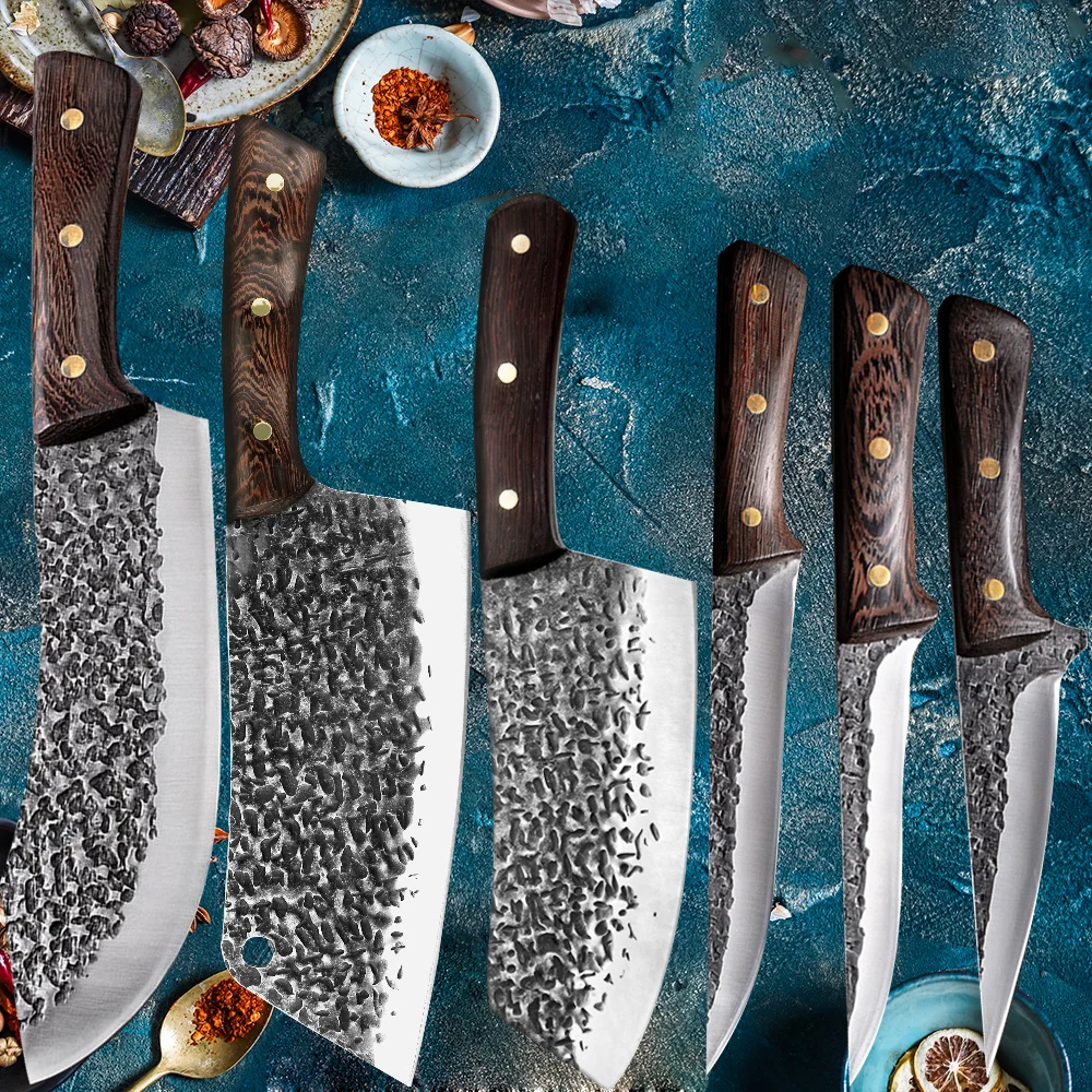 Набор кованых Кухонные нож ручной работы из нержавеющей стали для мясника рыбы