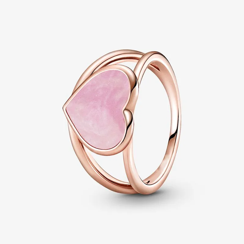 

2021 New 925 Sterling Silver Pink Vortex Love Pan Ring Is Suitable For Women's Gift Wedding Diy Jewelry