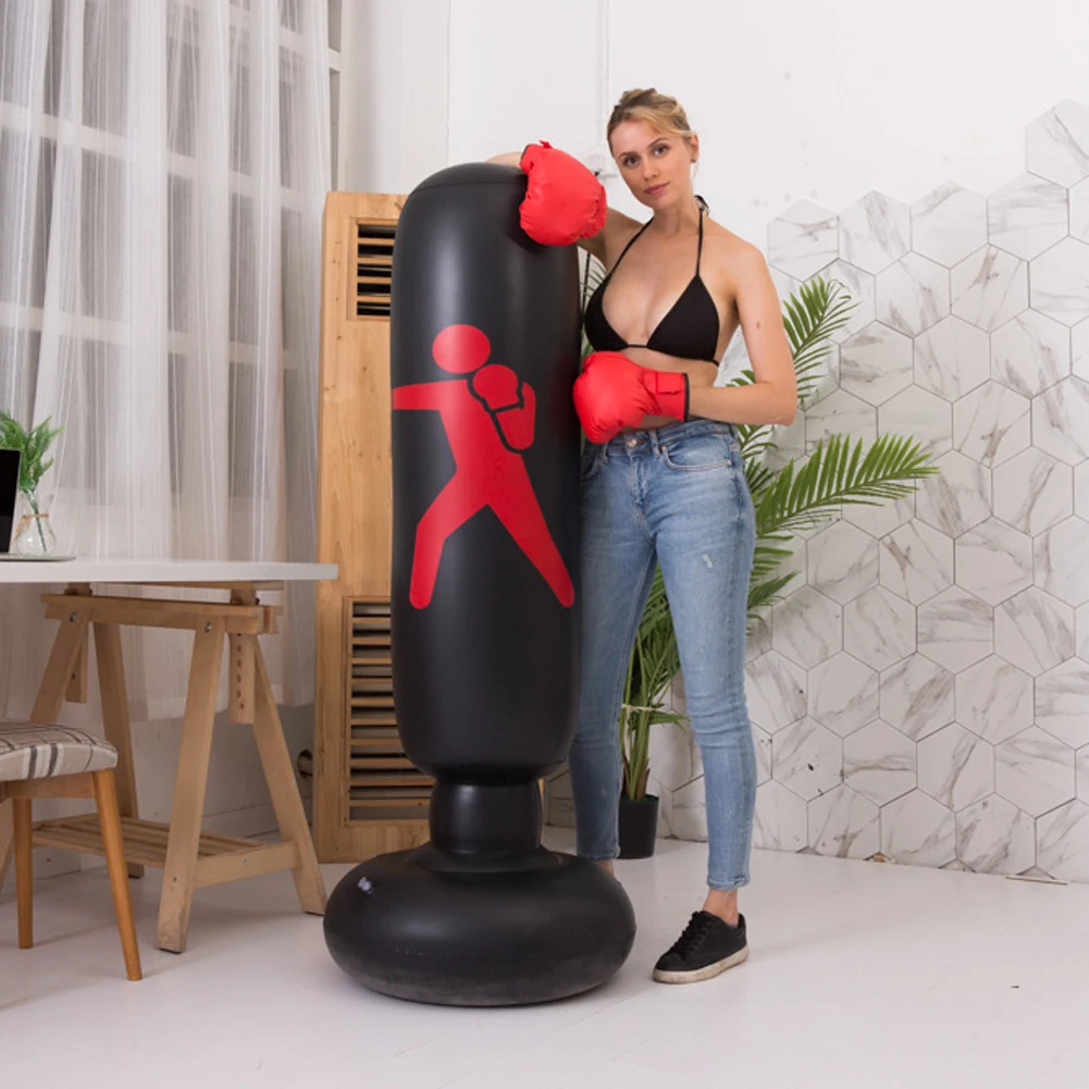 Vertical Inflatable Boxing Bag PVC Thickening Boxing Pillar Tumbler Fight Column Punching Bag Heavy Tower Bag Fitness Tool