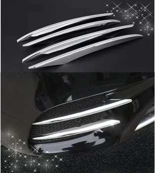 

4PCS Front Fog Light Trim Strip Cover Accessories fit for Benz E Class W213 S213 2017 2018 2019 ABS Chromeplate