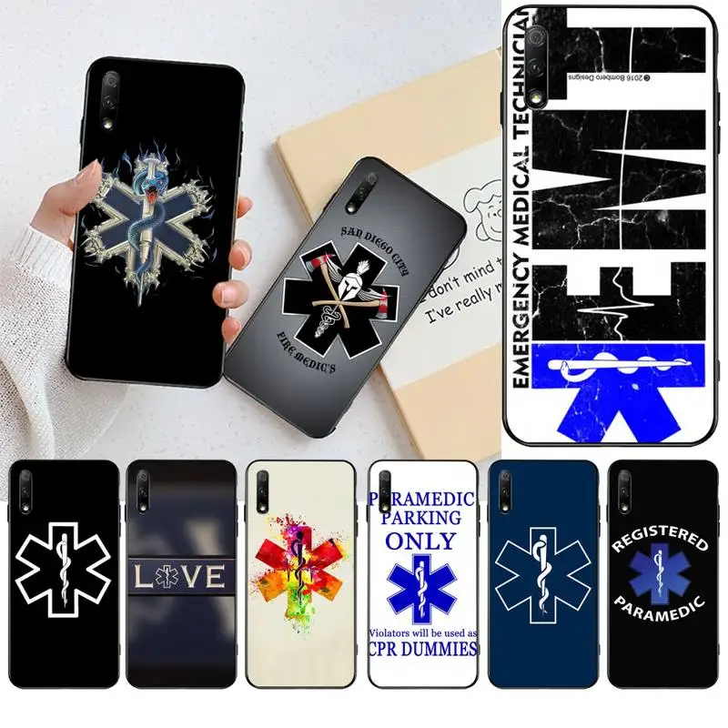 EMT EMS медицинский спасательный значок DIY окрашенный блестящий чехол для телефона