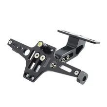 Универсальный Регулируемый Алюминиевый держатель для номерного знака мотоцикла, черный светодиодный светильник