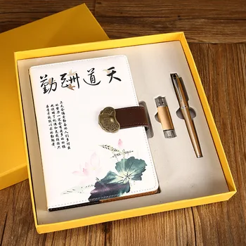 

Business Notebook gift box set with pen creative clasp notebook Notepad