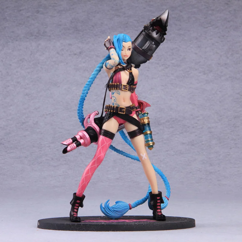 Jinx League of Legends, украшение для дома, аксессуары для стола, фигурки, игровая модель Jinx, статуэтка, пластырь для гостиной, рождественский подарок - Цвет: Jinx