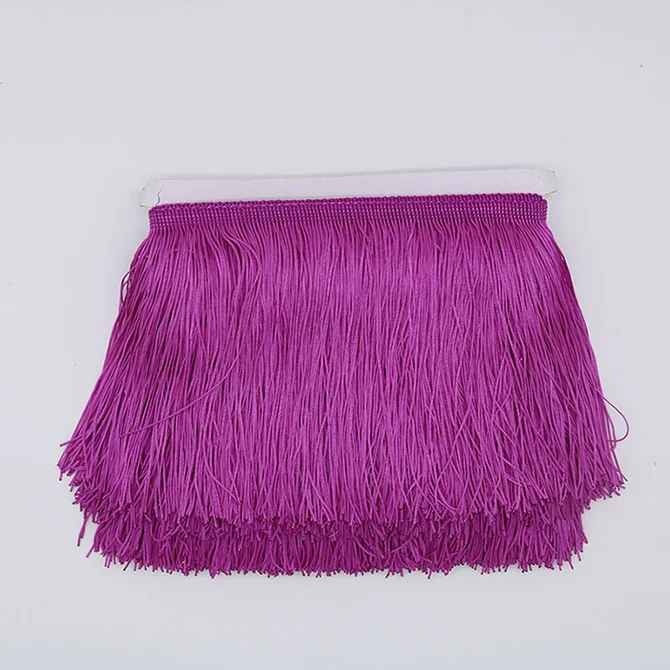 Fuchsia 1 ярд 20 см длинная бахрома кружево кисточка полиэстер кружевная отделка Лента для латинских танцев юбка занавеска бахрома для шитья DIY аксессуары - Цвет: Fuchsia