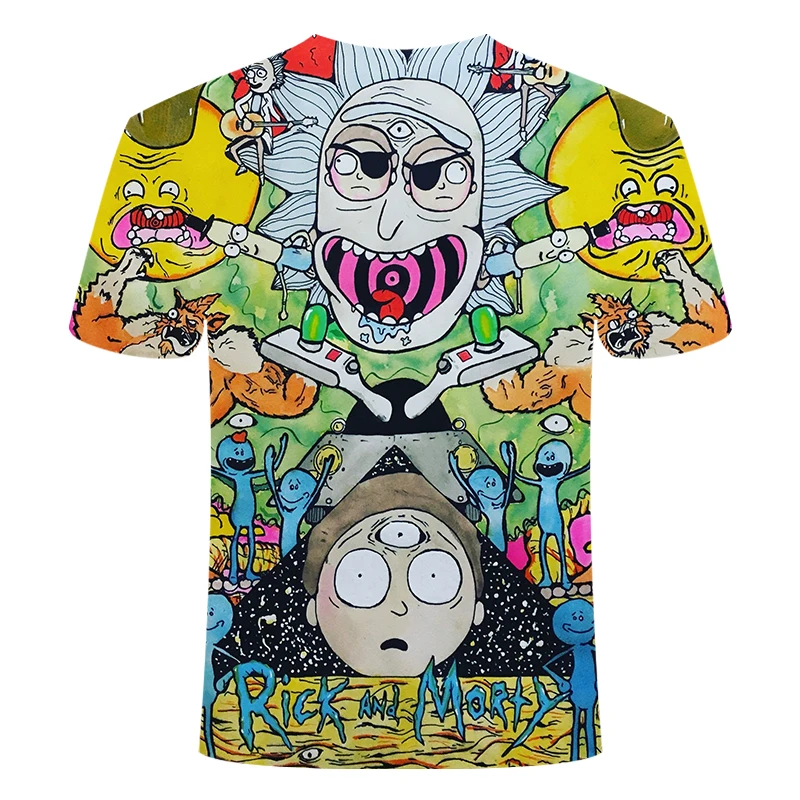 Прямая поставка, футболка Rick and Morty By Jm2 Art 3D, Мужская детская футболка, летние футболки с короткими рукавами и круглым вырезом, Азиатский Размер 6XL