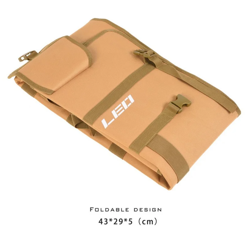 Khaki Fishing Bag Folding Fishing Rod Reel Bag Tackle 1000D Polyester Storage Bags Travel Carry Case