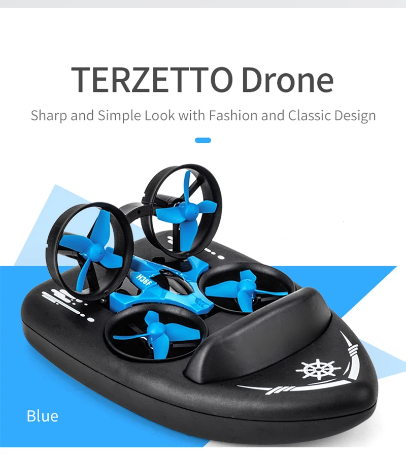 JJRC H36F 2,4G автомобиль Дрон лодка 3в1 многофункциональные игрушки с дистанционным управлением с безголовым режимом 3D переворачивания и классный светильник
