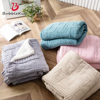 

Bubble Kiss Best Selling 2020 Blanket Thickened Warm Winter Lamb Wool Throw Blanket Coral Fleece Double Layer Blankets For Beds