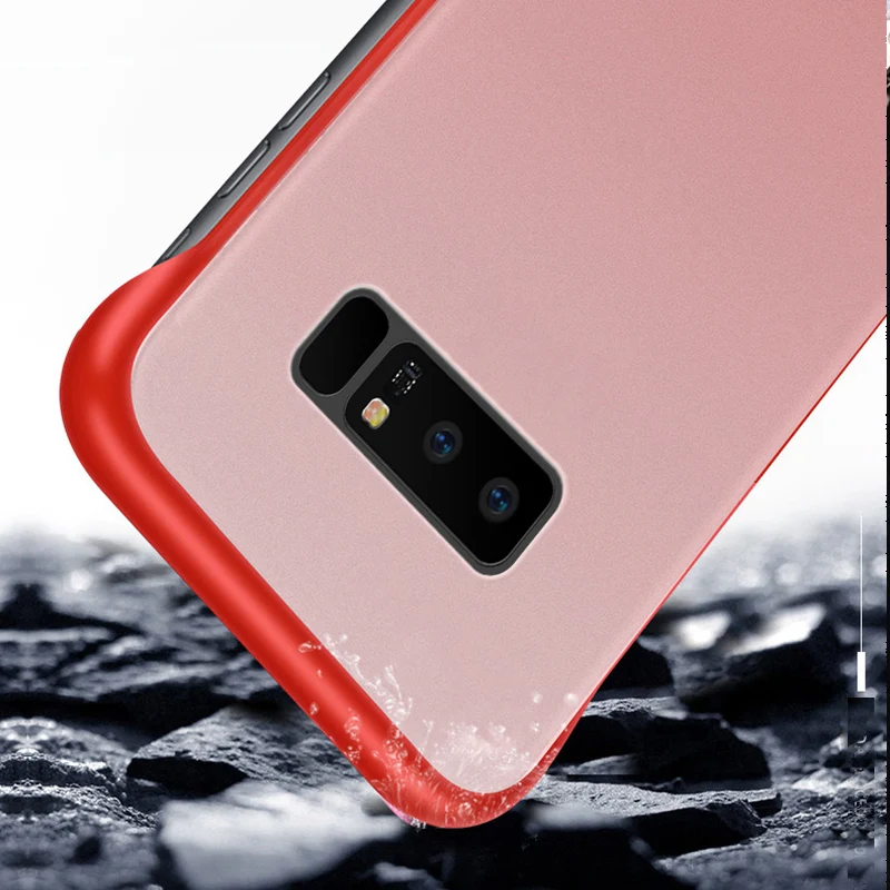 Frameless Transparent Matte Hard Phone Case For Samsung Note 8 9 Case Note 8 Note 9 With Ring Lanyard Back Cover Tpu Pc 2 In 1