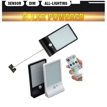 

Solar LED Street Light For Home Garden Fence PIR Motion Sensor Detection Wall Lamps 48 leds Solar Light Waterproof remote contro