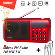 Портативный fm-радио MP3 музыкальный плеер MW/SW цифровой светодиодный дисплей Поддержка Micro TF карты мини FM радио динамик Rolton T50