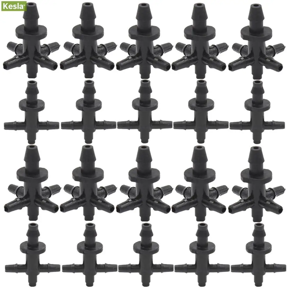 

20x Drip arrow 4 way Cross Connector Dripper 2 way Water diverter Drip Irrigation Adapter 1/8'' Barbed Fitting for 3/5mm Hose