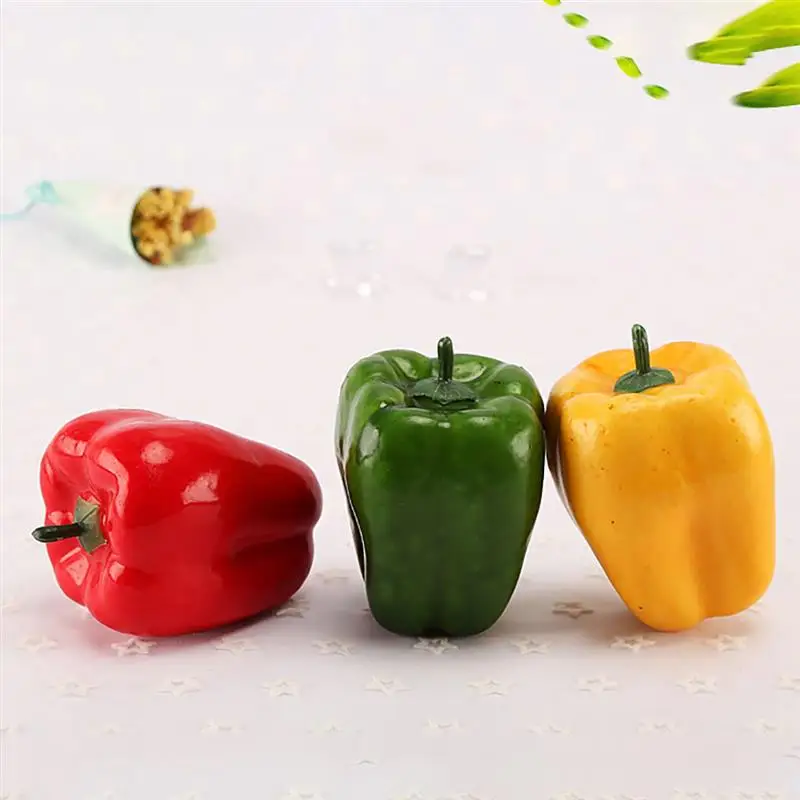 2pcs Artificial Simulation Food Vegetables Fake Chili Pepper Fruit Photography Props for Decoration Room Home Decor food model,food photography props,vegetable ornaments