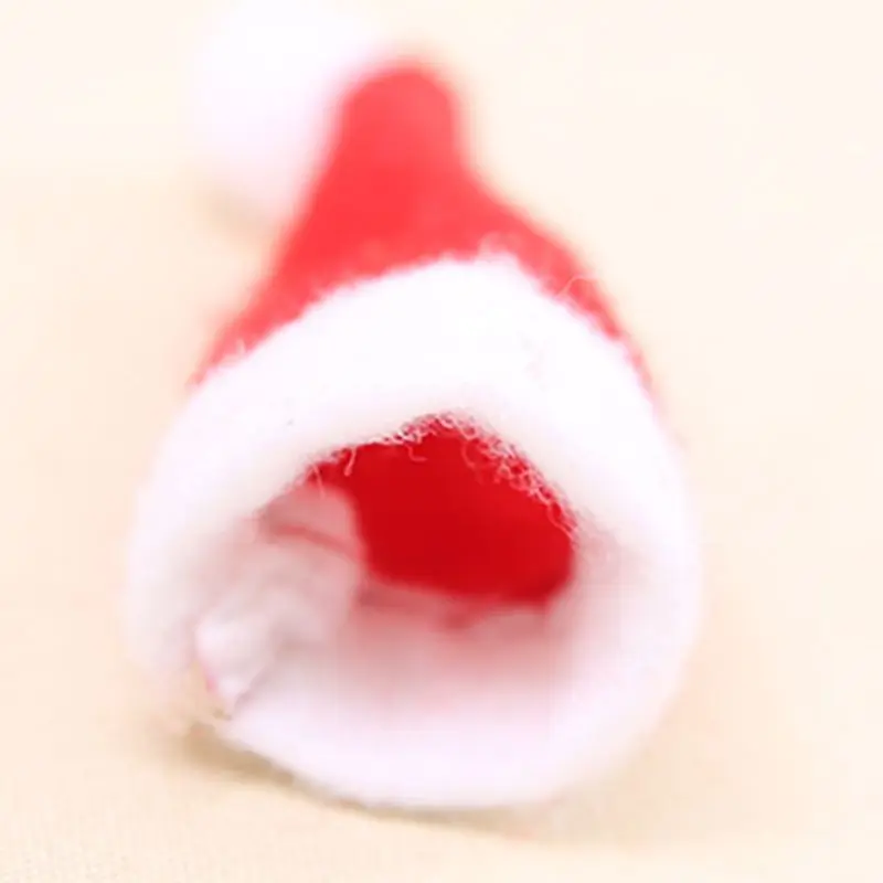 10 шт./компл. Рождественская мини-шляпа Санта-Клаус шапка Рождественская шапка-леденец мини свадебный подарок креативные шапки Рождественская елка декоративное украшение