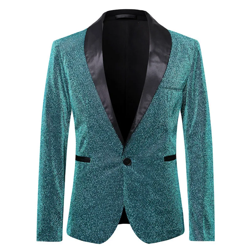 botão brilhante azul glitter terno jaqueta masculino