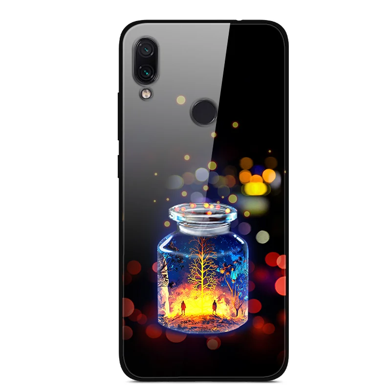 Окрашенный стеклянный чехол для Xiaomi Redmi 7, силиконовый бампер, закаленное покрытие для Redmi 7A, чехол для Redmi 6 6A, чехол Redmi5 5plus
