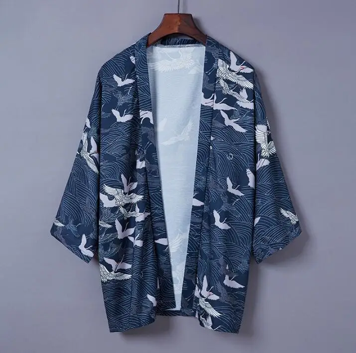 

Spring Japanese Styles Kimono Couple Cardigan Kimono Yukata Woman Man Loose Thin Outer Garment