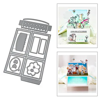 

2020 New Bubble Chat Box Cloud Railing Rectangle Background Metal Cutting Dies For Scrapbooking Album Card Label Making No Stamp