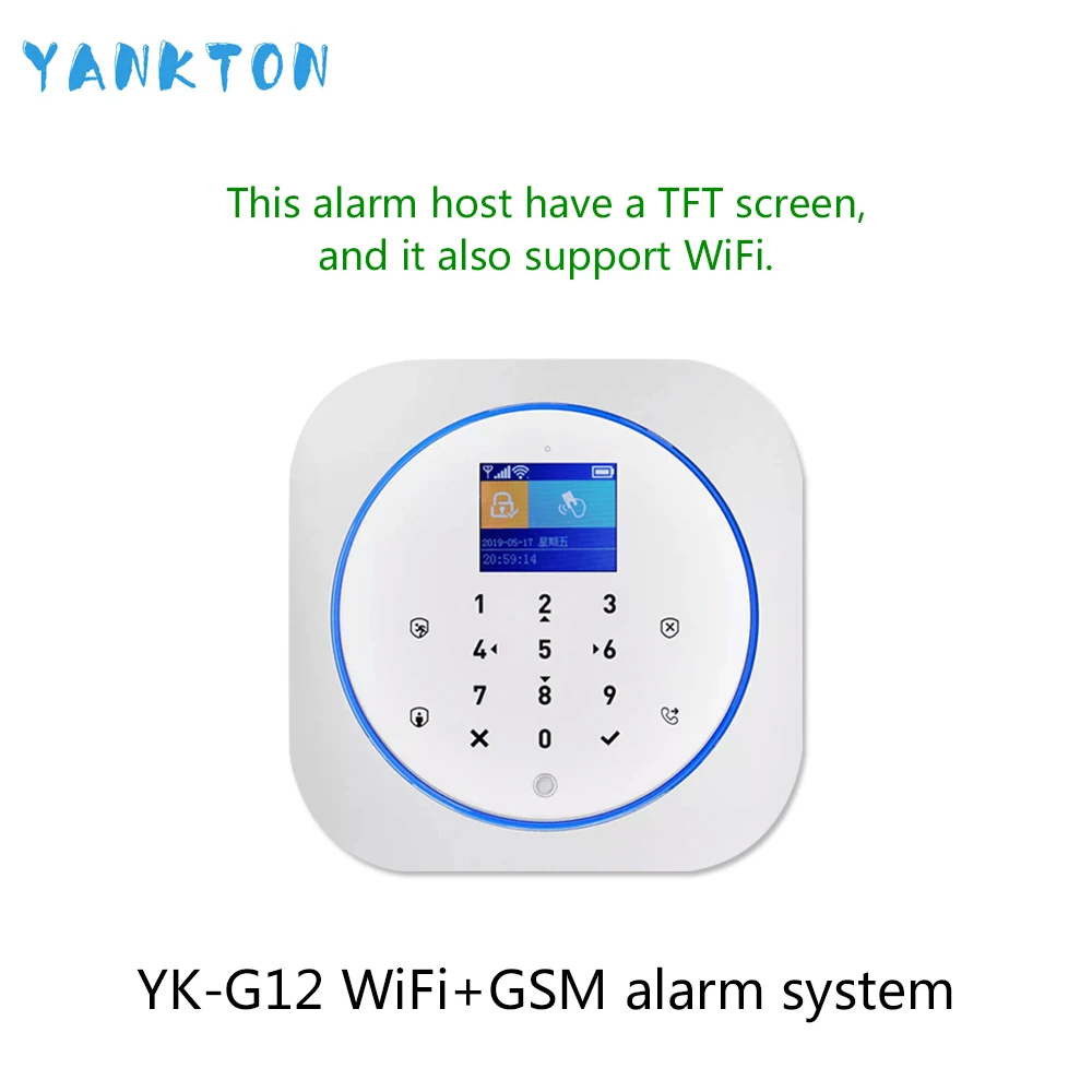 Tuya 433 МГц GSM WiFi беспроводная домашняя охранная и охранная сигнализация с датчиком движения PIR/датчик двери/Сирена комплект сигнализации - Цвет: YK-016-G12-White