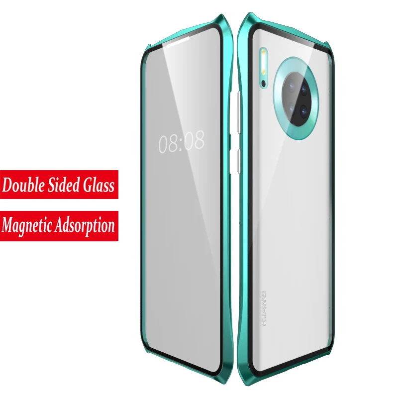 360 полный защитный Магнитный чехол для huawei mate 30 Pro стеклянный металлический