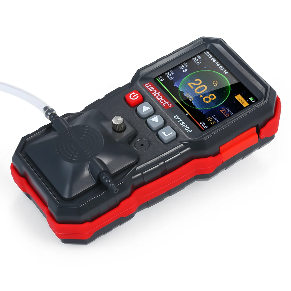 Wintact Высокоточный профессиональный детектор концентрации O2 с ЖК-дисплеем и звуковым освещением и вибрационной сигнализацией