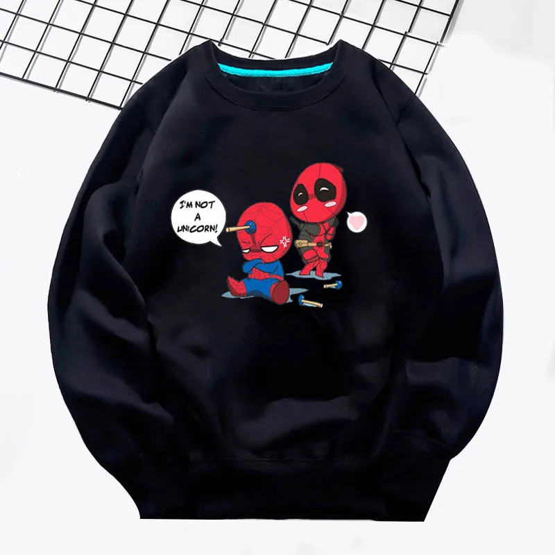 996h-bj-11-16-1 Deadpool/Забавный детский модный пуловер; Детский свитер; Kawaii; толстовки с капюшоном для маленьких мальчиков; Spider-man с принтом друзей; Милая Одежда для девочек - Цвет: 996h-bj-11-16-1