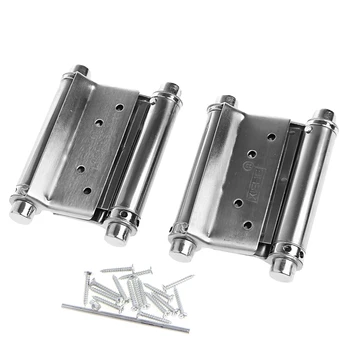 

2Pcs 3\" Inch Stainless Steel Double Action Spring Hinge Saloon Cafe Door Swing