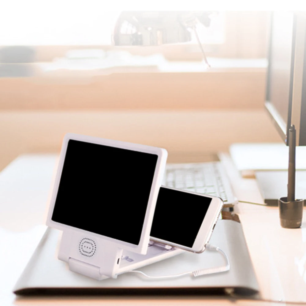 

Mobile Phone 3D Screen Amplifier Magnifying Glass HD Stand for Video Folding Enlarged Sound Stand Video Screen Amplifier Horn