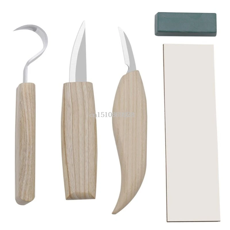 

5pcs/set Wood Carving Tool Set DIY Art Woodworking Cutter Hand Chisel Hook Knife 448A