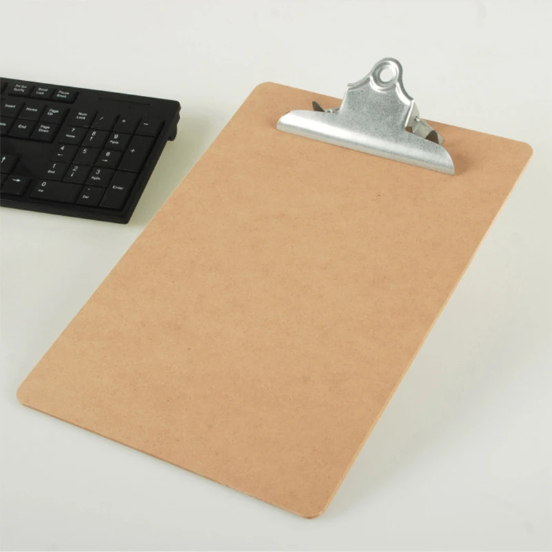 Vintage A4 File Clipboard Rounded Corners Drawing Writing Board Heavy Duty Clip Menu Board with Hanging Hole(8 Pcs