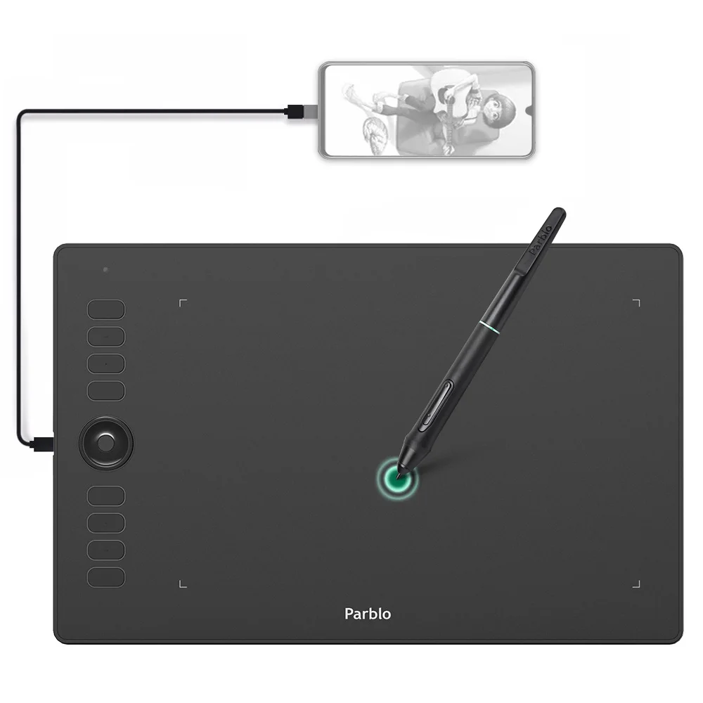 Графический планшет для рисования Parblo A610 Pro 10 × 8192 дюйма Android USB 6 25|Цифровые