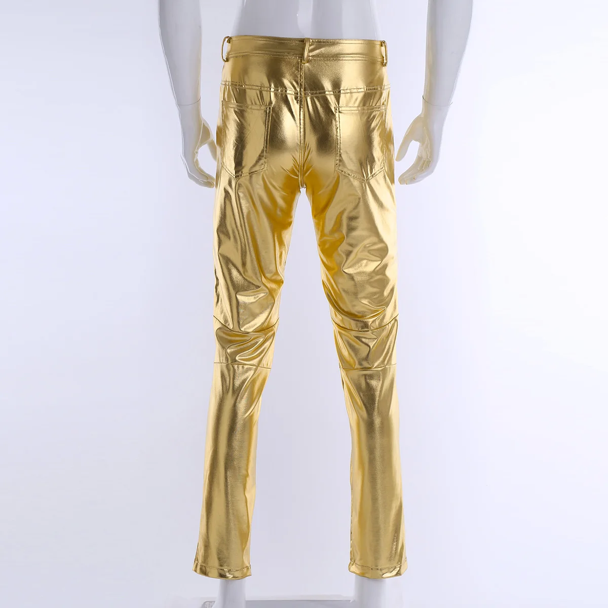 FEESHOW/мужские длинные брюки из латекса мужские искусственной кожи для мальчиков