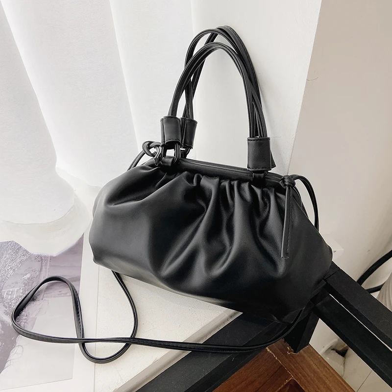 

2020 New Wrinkles Cloud Bag for Womens Luxury PU Leather Solid Color Shoulder Bag Elegant Female Messenger Crossbody Bags Bulsos