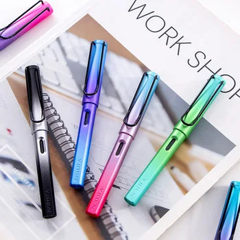 

Cute Gradient Fountain Pen 0.38mm High Quality Ink Pen Plastic Pens With Ink Sac For Students Writing School Supplies Stationery