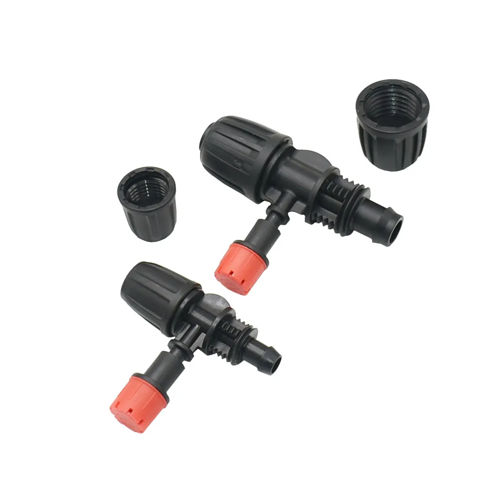 Garden Adjustable Nozzles Dripper With 3/8" 1/2" Tee Barb Connector Drip Irrigation Watering Sprinkler Emitter For Flower Beds