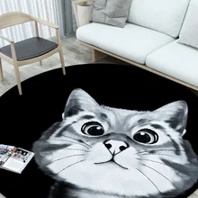 Креативный круглый ковер с героями мультфильмов, милый ковер для спальни, домашний коврик для чайного столика, прикроватная подвесная корзина, коврик для компьютерного стула