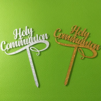 

5 Pieces 8x10cm 5 Colors First Holy Communion Acrylic Cake Topper For Kids Holy Communion Party Decoration Cake Topper MT005