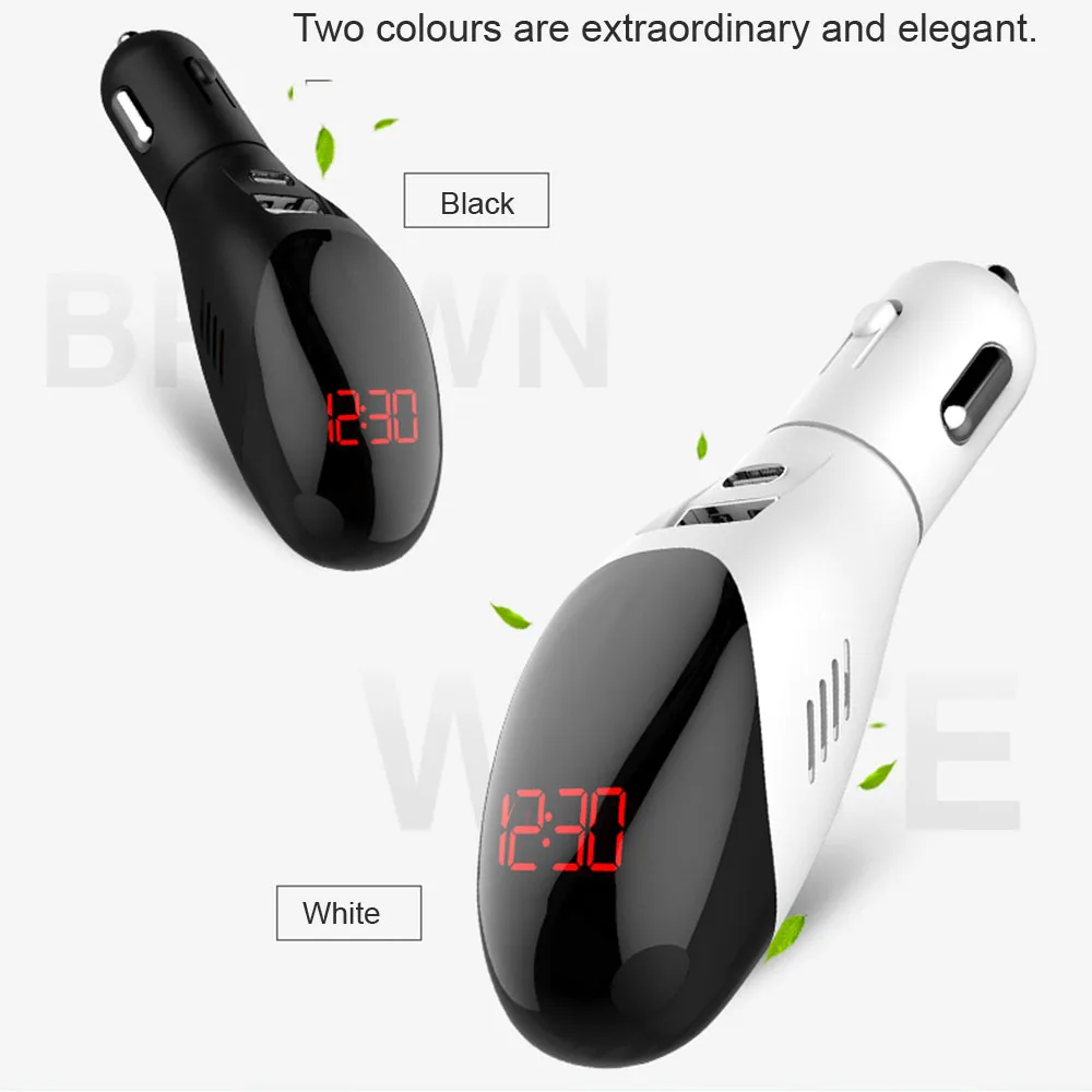 DC12V-24V автомобильное зарядное устройство 3.1A двойной usb-порт с анионным очистителем с цифровым дисплеем напряжения тока для телефона