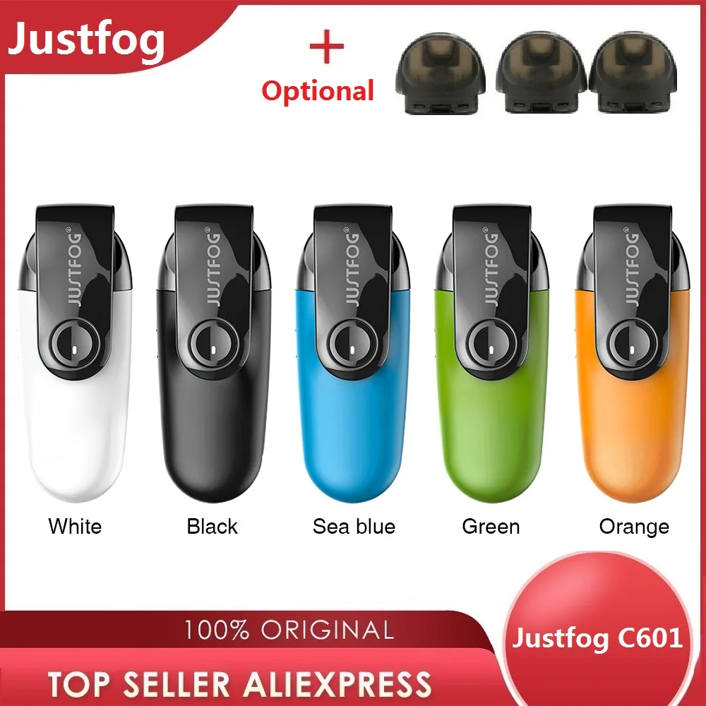 New Arrival Original Justfog C601 Kit with Built-in 650mAh Battery &amp 1.6ml Cartridge Bottom Refill Pod Vs JUSTFOG MINIFIT | Электроника