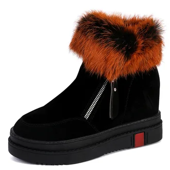 

Nice New Women Winter Boots Fashion Suede Women Snow Boots Metal Rivet Warm Plush Women Ankle Boots Flat Shoes
