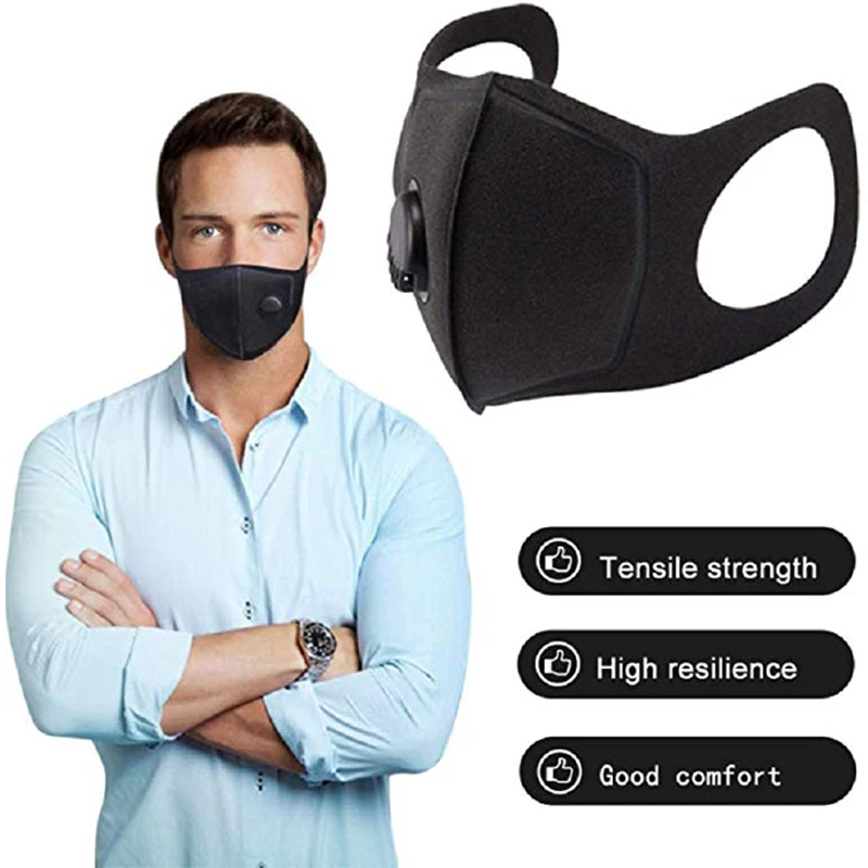 

Anti Dust Mask PM2.5 Activated Carbon Filter Face Mouth Masks Reusable Mouth Cover Anti Fog Haze Respirator Black