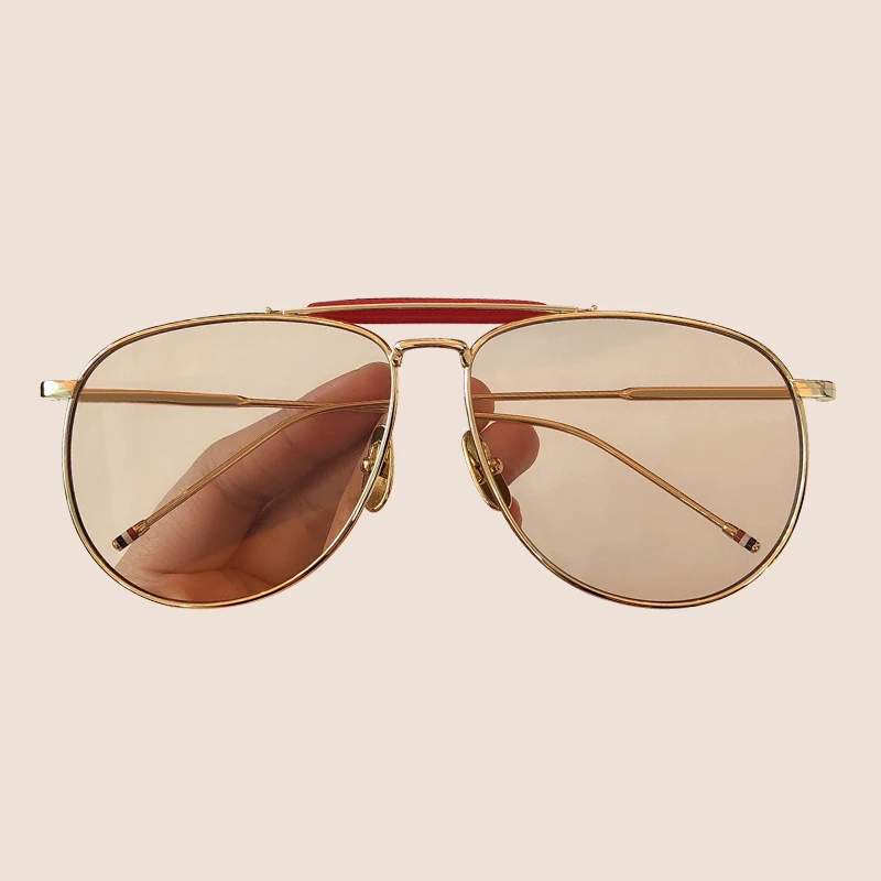 No.6 sunglasses Авиационная титановая оправа негабаритных мужских солнцезащитных очков фирменный дизайн Пилот солнцезащитные очки Femme - Lenses Color: No.6 sunglasses