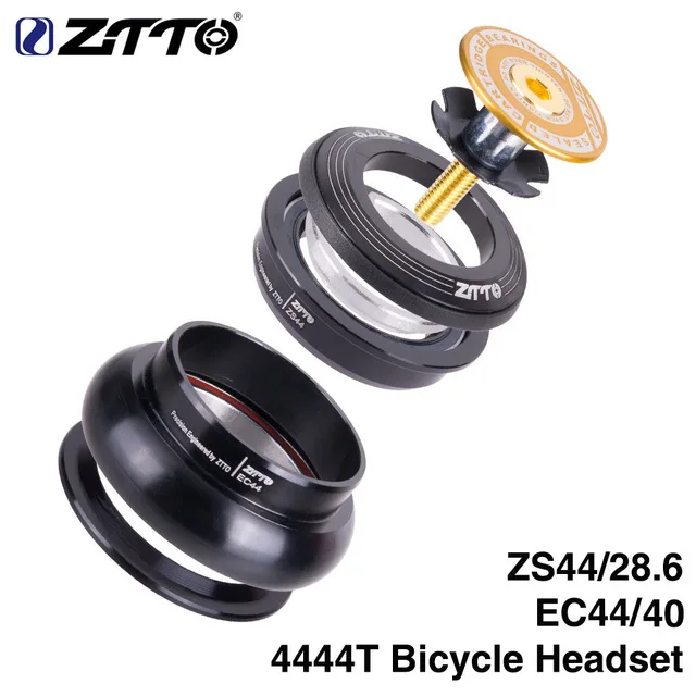 Велосипедная гарнитура ZTTO, велосипедная рулевая колонка 44 мм ZS44 EC44 CNC 1 1/"-1 1/2", прямая трубчатая стойка для конической трубы, вилка 1,5, адаптер