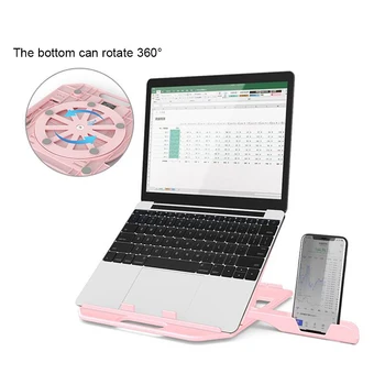 

Laptop Holder Stand Height Adjustable Bracket 360 Degree Rotating Bottom Stand Cooling Pad Rack For Macbook