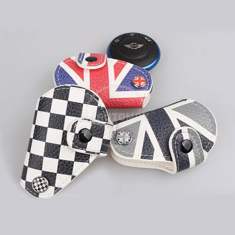 KJAUTOMAX для Mini Cooper R55 R56 R60 R61 чехол для ключей Юнион Джек серый Джек Checker кожаный