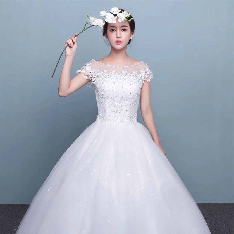 Embroidery Wedding Dress Lace Up New Bride Plus Size Wedding Dresses Ball Gowns Bridal Flower Dresses Vestido De Noiva wedding dresses